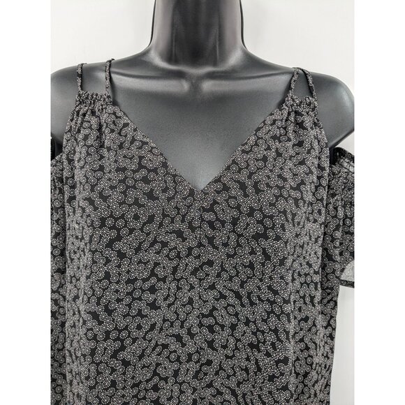 LOFT Cold Shoulder Disty Top Women Size XS Floral Office Corporate Flowy Capsule - Picture 4 of 9